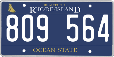 RI license plate 809564