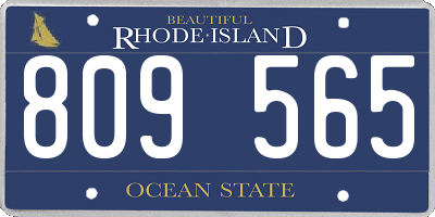 RI license plate 809565
