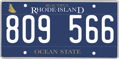 RI license plate 809566