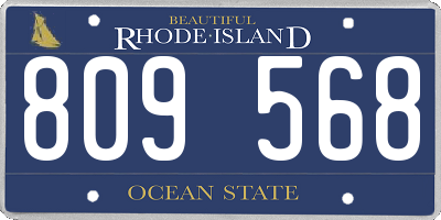 RI license plate 809568