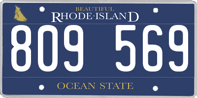 RI license plate 809569
