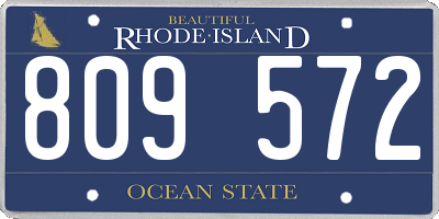 RI license plate 809572