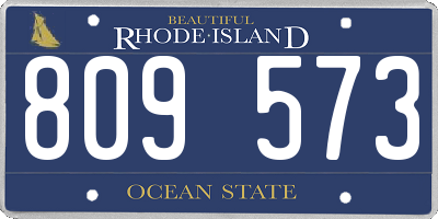 RI license plate 809573