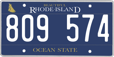 RI license plate 809574