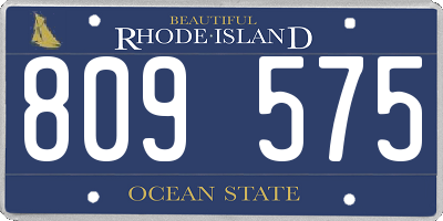 RI license plate 809575