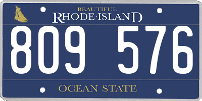 RI license plate 809576