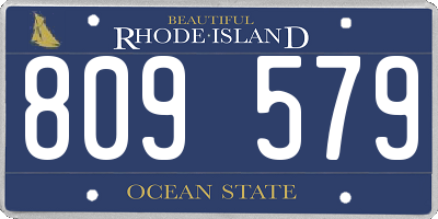 RI license plate 809579