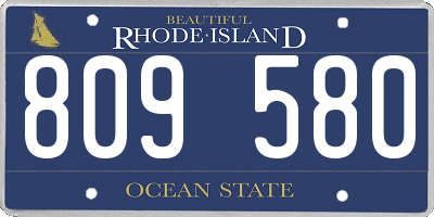 RI license plate 809580