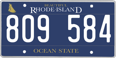 RI license plate 809584