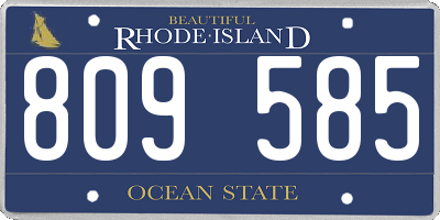 RI license plate 809585