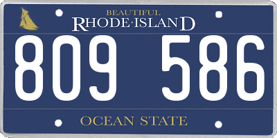 RI license plate 809586