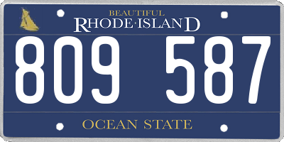 RI license plate 809587