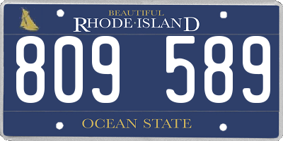 RI license plate 809589