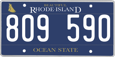RI license plate 809590