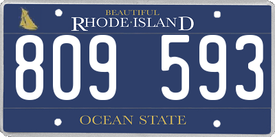 RI license plate 809593
