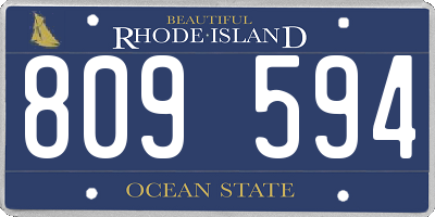 RI license plate 809594