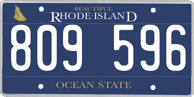 RI license plate 809596