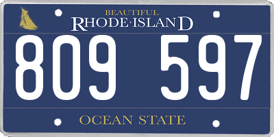 RI license plate 809597