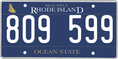 RI license plate 809599