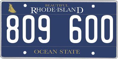 RI license plate 809600
