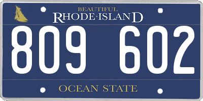 RI license plate 809602