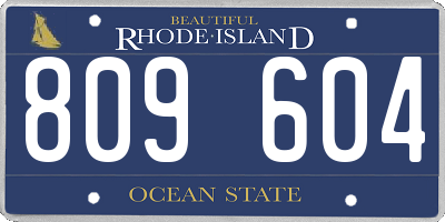 RI license plate 809604
