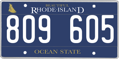 RI license plate 809605