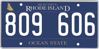 RI license plate 809606