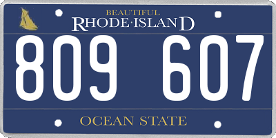 RI license plate 809607