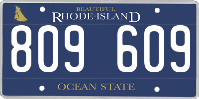 RI license plate 809609