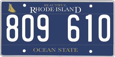 RI license plate 809610