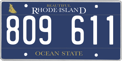 RI license plate 809611