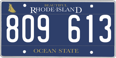 RI license plate 809613