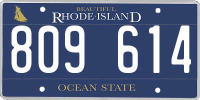RI license plate 809614