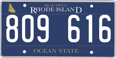 RI license plate 809616