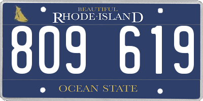 RI license plate 809619