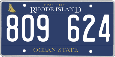 RI license plate 809624