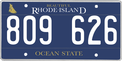RI license plate 809626