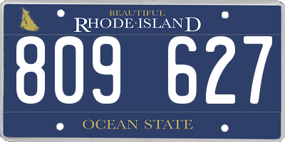 RI license plate 809627