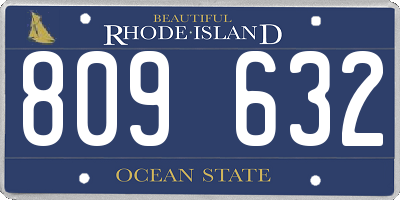 RI license plate 809632