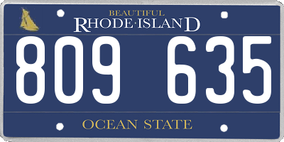 RI license plate 809635