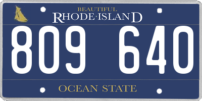 RI license plate 809640