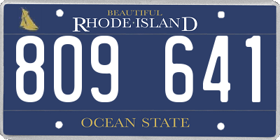 RI license plate 809641