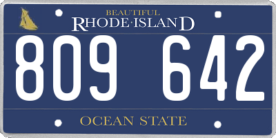 RI license plate 809642