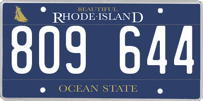 RI license plate 809644