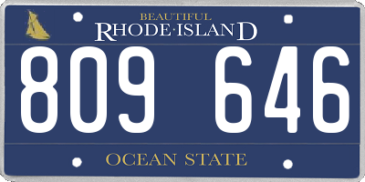 RI license plate 809646