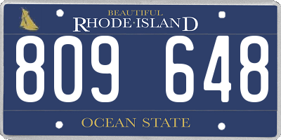 RI license plate 809648