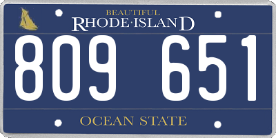 RI license plate 809651