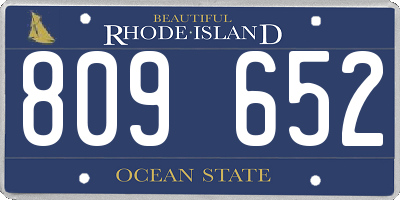 RI license plate 809652