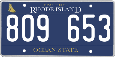 RI license plate 809653